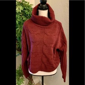 Lana Cowl Neck Burgundy Sweater